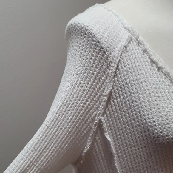 We The Free Free People Womens Extra Small Bohemian Casual V-Neck Waffle Top - Picture 5 of 12